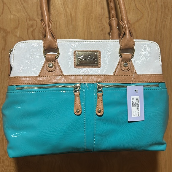 Women's purse turquoise and cream Marc Fisher bag - Picture 4 of 8